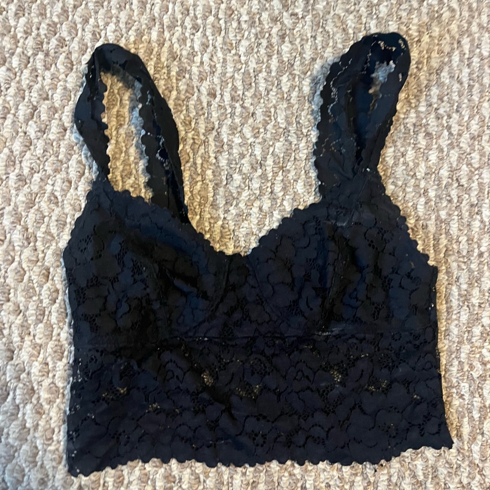 Black lace free people bralette